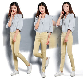 Denim Skinny White Women's Stretch Jeans Female 2019 Candy Color Cotton Jeans for Women Denim Pencil Jeans Pants Ladies Trousers