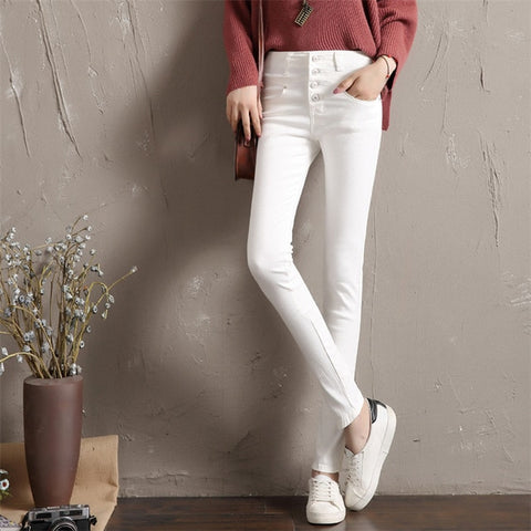 Women Velvet Jeans Denim Pant 2019 Winter Female Sexy Elastic Stretch Thick Warm Skinny Velvet Denim Pencil Pants Jeans Trousers