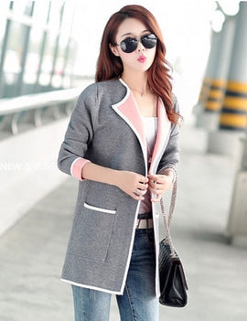 Spring Autumn Women's Korean Slim Sweater Jacket Fashion Joker Medium length Female Long Sleeve Cardigan Large Size Sweater y24