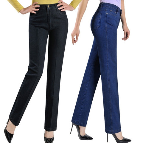 2019 New arrival pants straight jeans women plus size women's denim trousers