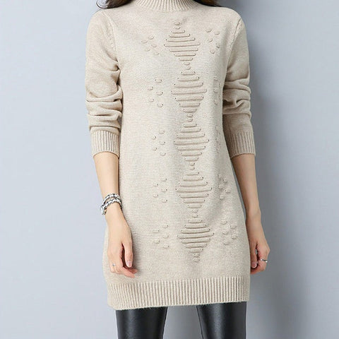 2019 Women Autumn Winter Sweater Long Sleeve Female casual Long Sweaters Solid Color Womens Jumper Pullover