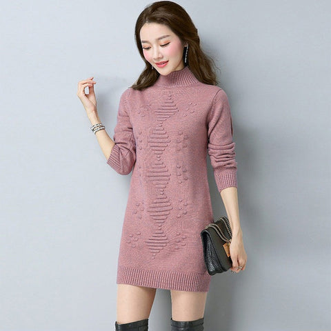 2019 Women Autumn Winter Sweater Long Sleeve Female casual Long Sweaters Solid Color Womens Jumper Pullover