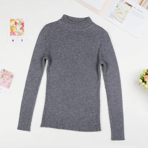 DeRuiLaDy 2019 Fall New Women Turtleneck Sweater Pullover Black Pink Knitted Slim Sweaters Tops Winter Casual Sweater Jumper Top