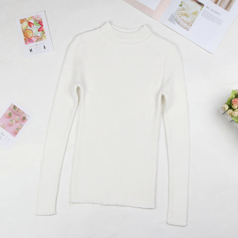 DeRuiLaDy 2019 Fall New Women Turtleneck Sweater Pullover Black Pink Knitted Slim Sweaters Tops Winter Casual Sweater Jumper Top