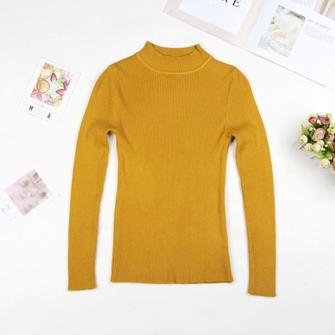 DeRuiLaDy 2019 Fall New Women Turtleneck Sweater Pullover Black Pink Knitted Slim Sweaters Tops Winter Casual Sweater Jumper Top