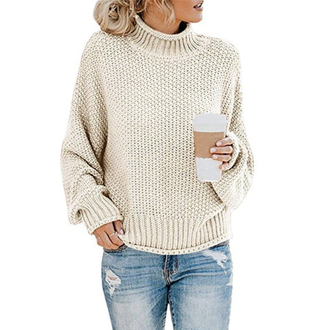 DANJEANER New Turtleneck Sweater Women Solid Casual Knitted Pullovers Fashion 2019 Female Warm Oversize Sweaters Tops for Women