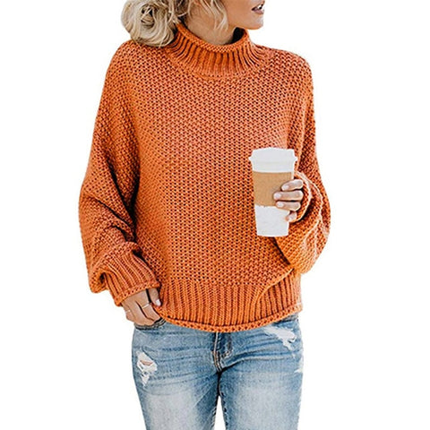 DANJEANER New Turtleneck Sweater Women Solid Casual Knitted Pullovers Fashion 2019 Female Warm Oversize Sweaters Tops for Women