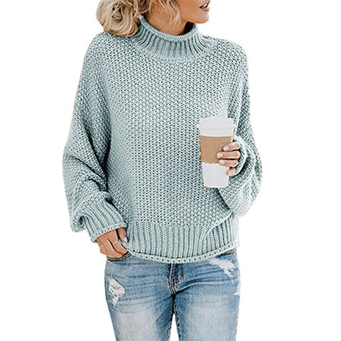 DANJEANER New Turtleneck Sweater Women Solid Casual Knitted Pullovers Fashion 2019 Female Warm Oversize Sweaters Tops for Women