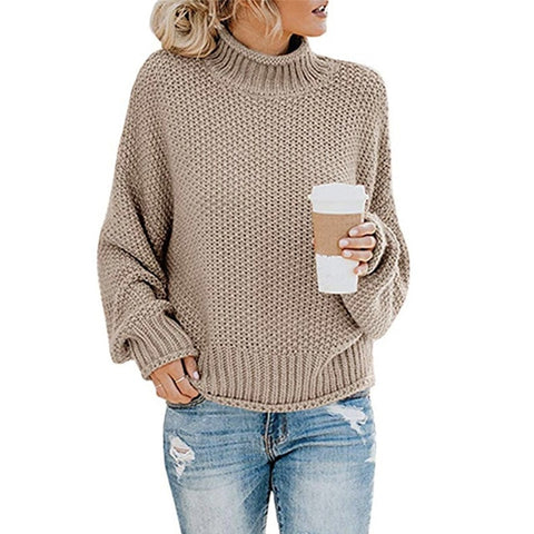 DANJEANER New Turtleneck Sweater Women Solid Casual Knitted Pullovers Fashion 2019 Female Warm Oversize Sweaters Tops for Women