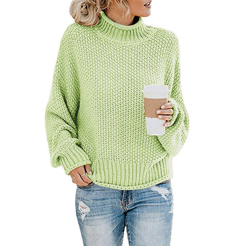 DANJEANER New Turtleneck Sweater Women Solid Casual Knitted Pullovers Fashion 2019 Female Warm Oversize Sweaters Tops for Women