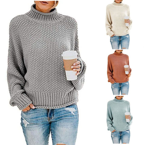 Sweater women pink turtleneck pull femme feminino pullover autumn winter clothes women 10 colors