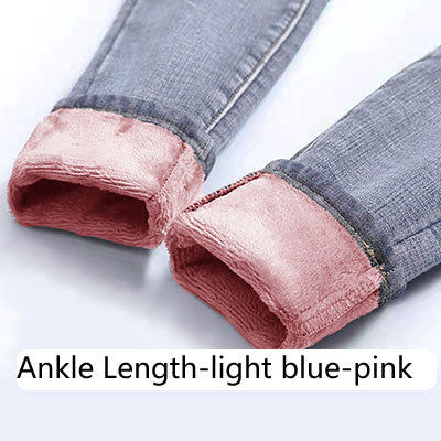 Winter Jeans Women's Korean High Waist Plus Velvet Skinny Jeans Female 2019 New Denim Streetwear Thick Warm Winter Feet Pants