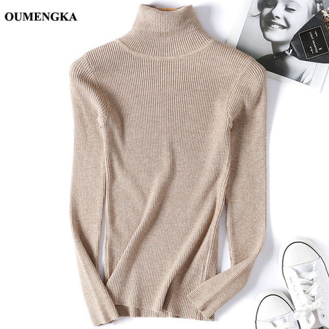 2019 Autumn Winter Women Knitted Turtleneck Sweater Casual Soft  Tricot  Jumper Fashion Slim Femme Elasticity Pullovers