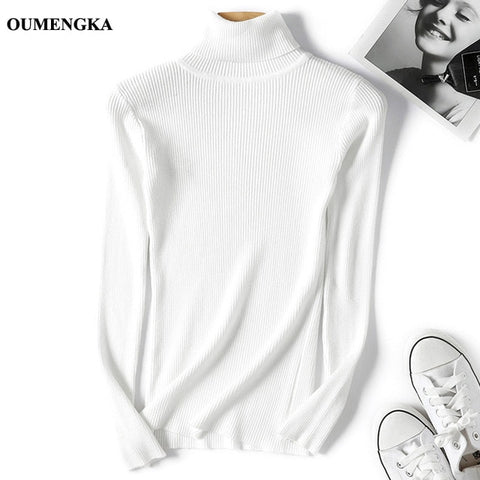 2019 Autumn Winter Women Knitted Turtleneck Sweater Casual Soft  Tricot  Jumper Fashion Slim Femme Elasticity Pullovers