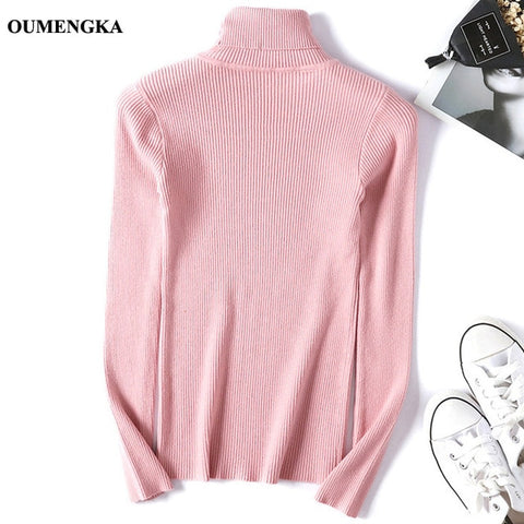 2019 Autumn Winter Women Knitted Turtleneck Sweater Casual Soft  Tricot  Jumper Fashion Slim Femme Elasticity Pullovers