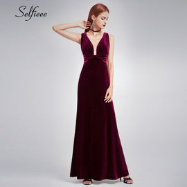 Fashion Velvet Dress Deep V-Neck Spaghetti Straps Side Split Maxi Dress Women Sexy Party Night Club Dress Vestidos De Festa 2019