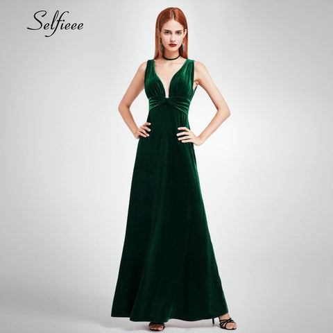 Fashion Velvet Dress Deep V-Neck Spaghetti Straps Side Split Maxi Dress Women Sexy Party Night Club Dress Vestidos De Festa 2019