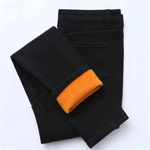 New Winter Thick Fleece Jeans For Women Stretch Warm Skinny Denim Velvet Pencil Jeans Stretch Female Trousers