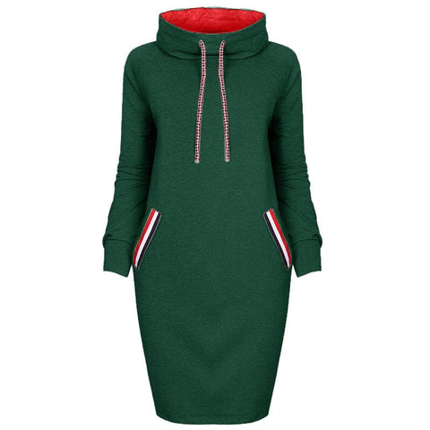 VOZRO Multicolor High Lead Long Sleeve Package Buttocks Winter Maxi Autumn Casual Sweater Red Dress Women Vestido Clothes Befree