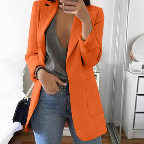 Elsvios 5XL Women Autumn Business Jacket Spring Office Lady Slim Coat Outwear Casual Long Sleeve Basic Tops chaquetas mujer