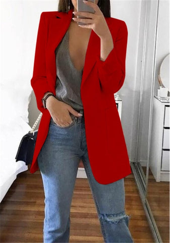 Elsvios 5XL Women Autumn Business Jacket Spring Office Lady Slim Coat Outwear Casual Long Sleeve Basic Tops chaquetas mujer