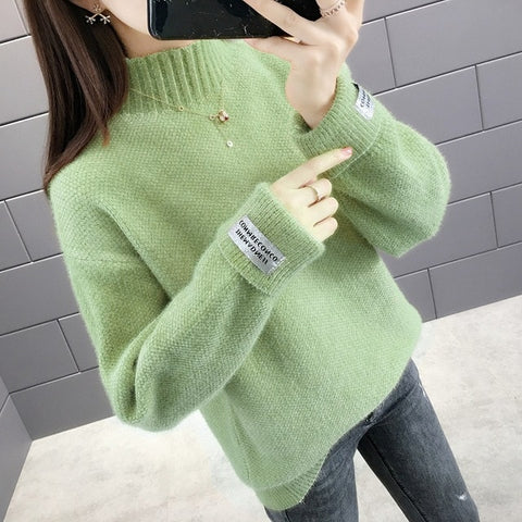 Surmiitro Mink Cashmere Knitted Sweater Women Turtleneck For Autumn Winter 2019 Long Sleeve Jumper Korean Ladies Pullover Female