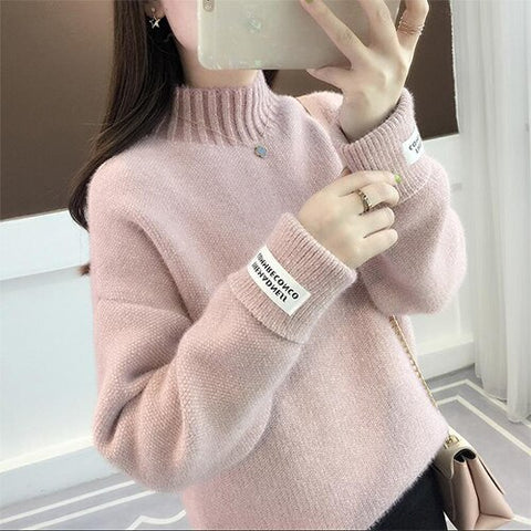 Surmiitro Mink Cashmere Knitted Sweater Women Turtleneck For Autumn Winter 2019 Long Sleeve Jumper Korean Ladies Pullover Female