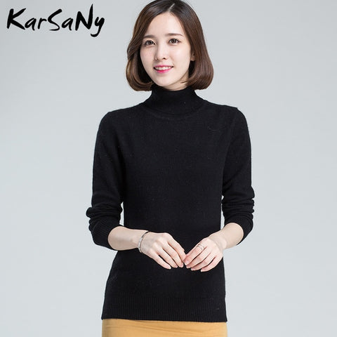 KarSaNy Turtleneck Sweater Female Plus Size Sweaters Women Autumn Winter High Collar Wool Sweater Turtleneck For Women Jumper