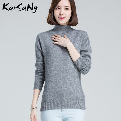 KarSaNy Turtleneck Sweater Female Plus Size Sweaters Women Autumn Winter High Collar Wool Sweater Turtleneck For Women Jumper