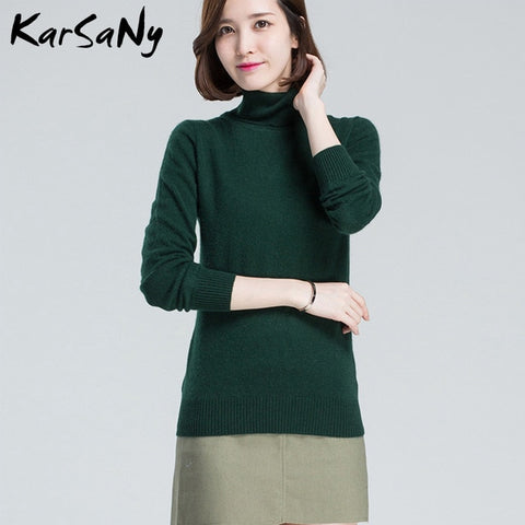 KarSaNy Turtleneck Sweater Female Plus Size Sweaters Women Autumn Winter High Collar Wool Sweater Turtleneck For Women Jumper