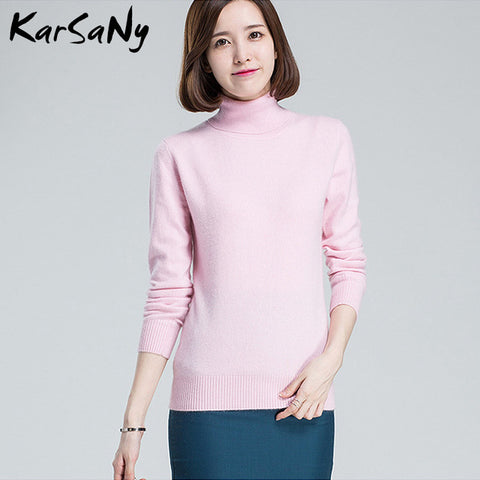 KarSaNy Turtleneck Sweater Female Plus Size Sweaters Women Autumn Winter High Collar Wool Sweater Turtleneck For Women Jumper