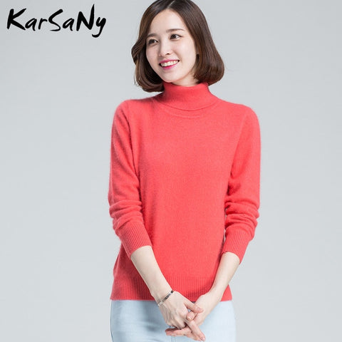 KarSaNy Turtleneck Sweater Female Plus Size Sweaters Women Autumn Winter High Collar Wool Sweater Turtleneck For Women Jumper