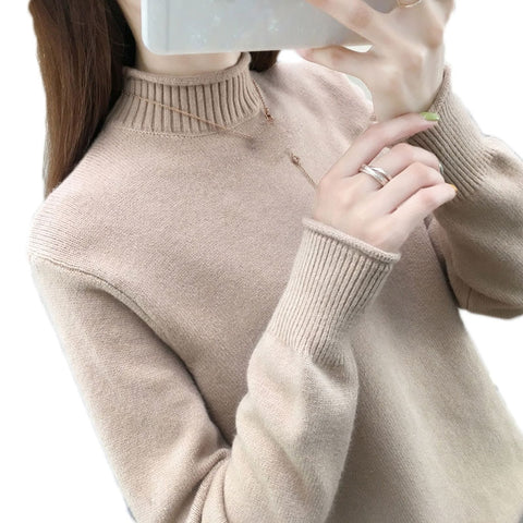 Autumn Winter Cashmere Sweater Women Knitted Turtleneck Pullover Long Sleeve Tricot Sweaters And Pullovers Female Jumper Tops