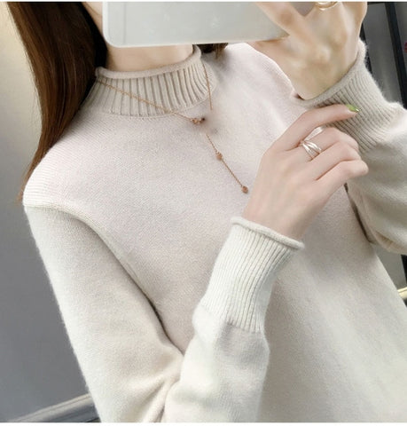 Autumn Winter Cashmere Sweater Women Knitted Turtleneck Pullover Long Sleeve Tricot Sweaters And Pullovers Female Jumper Tops