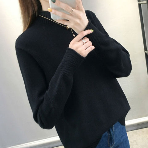 Autumn Winter Cashmere Sweater Women Knitted Turtleneck Pullover Long Sleeve Tricot Sweaters And Pullovers Female Jumper Tops