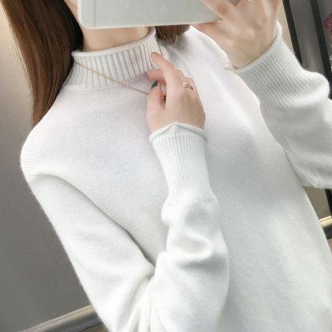 Autumn Winter Cashmere Sweater Women Knitted Turtleneck Pullover Long Sleeve Tricot Sweaters And Pullovers Female Jumper Tops