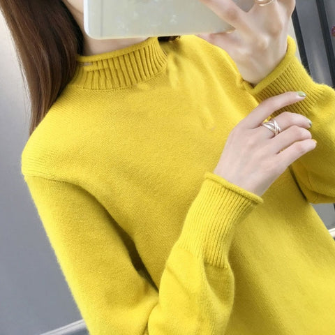 Autumn Winter Cashmere Sweater Women Knitted Turtleneck Pullover Long Sleeve Tricot Sweaters And Pullovers Female Jumper Tops