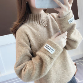 Surmiitro Mink Cashmere Knitted Sweater Women Turtleneck For Autumn Winter 2019 Long Sleeve Jumper Korean Ladies Pullover Female