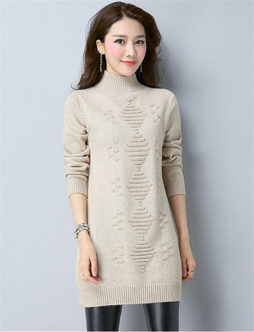 Autumn Winter Women Knit Sweater Pullover Clothes Solid Long Sleeve Turtleneck Sweater Warm Knit Bottoming Shirt Female Tops 926