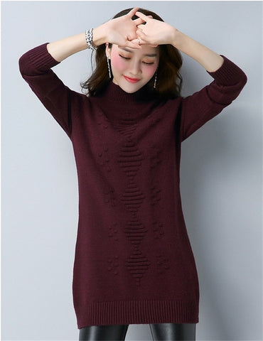 Autumn Winter Women Knit Sweater Pullover Clothes Solid Long Sleeve Turtleneck Sweater Warm Knit Bottoming Shirt Female Tops 926