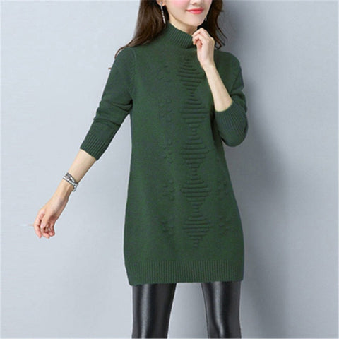 Autumn Winter Women Knit Sweater Pullover Clothes Solid Long Sleeve Turtleneck Sweater Warm Knit Bottoming Shirt Female Tops 926