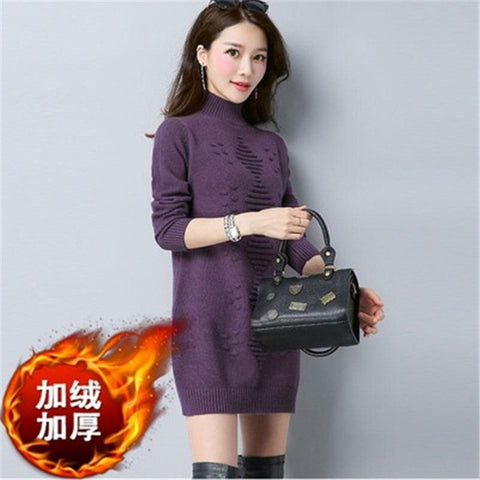 Autumn Winter Women Knit Sweater Pullover Clothes Solid Long Sleeve Turtleneck Sweater Warm Knit Bottoming Shirt Female Tops 926