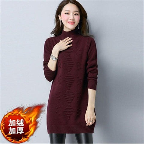 Autumn Winter Women Knit Sweater Pullover Clothes Solid Long Sleeve Turtleneck Sweater Warm Knit Bottoming Shirt Female Tops 926