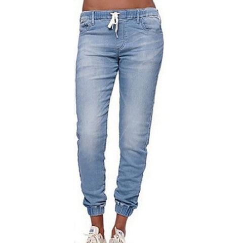 Women's Clothing Jeans Lace-up Washed Closing Foot Lantern Cowboy Pants Women's