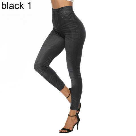 2019 Fashion denim Pants women jeans High Waist black pants Sexy Stretchy Slim Imitation Jeans Leggings Skinny Pants Tights