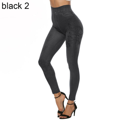 2019 Fashion denim Pants women jeans High Waist black pants Sexy Stretchy Slim Imitation Jeans Leggings Skinny Pants Tights