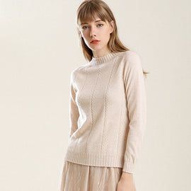 Fashion Cashmere Blended Knitted Sweater Women Tops Autumn Winter Turtleneck Pullovers Female Long Sleeve Solid Color