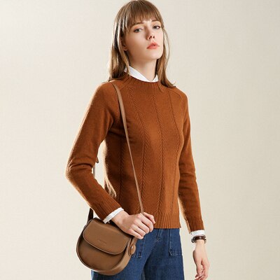 Fashion Cashmere Blended Knitted Sweater Women Tops Autumn Winter Turtleneck Pullovers Female Long Sleeve Solid Color