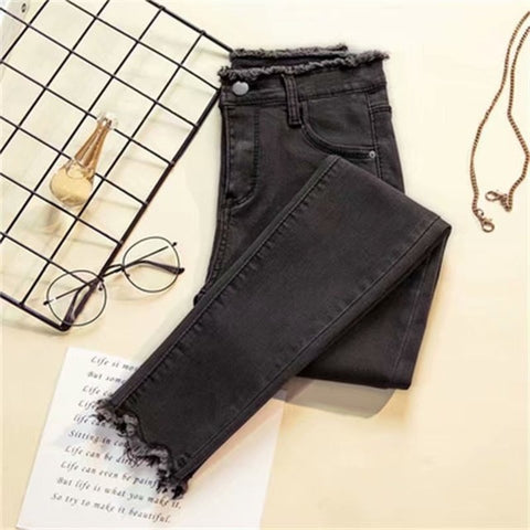 2019 Jeans Female Denim Pants Black Women Jeans High Waist Jeans Donna Stretch Boyfriend  Pants for Women Mom Jeans Trousers