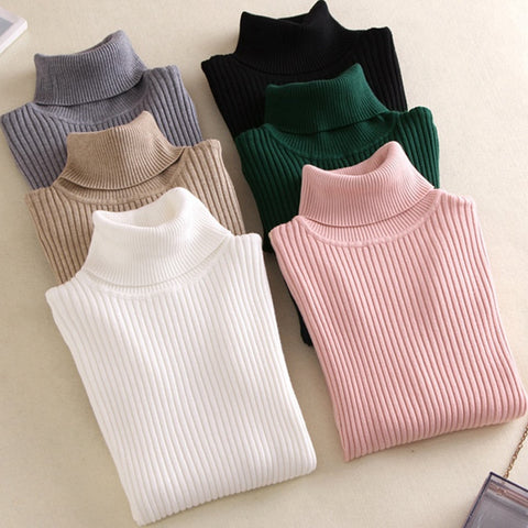 Turtleneck Sweater Women 2019 Winter Autumn Women Pullover Sweater Knitted Cashmere Sweater Women Sweaters Kardigan Pull Femme